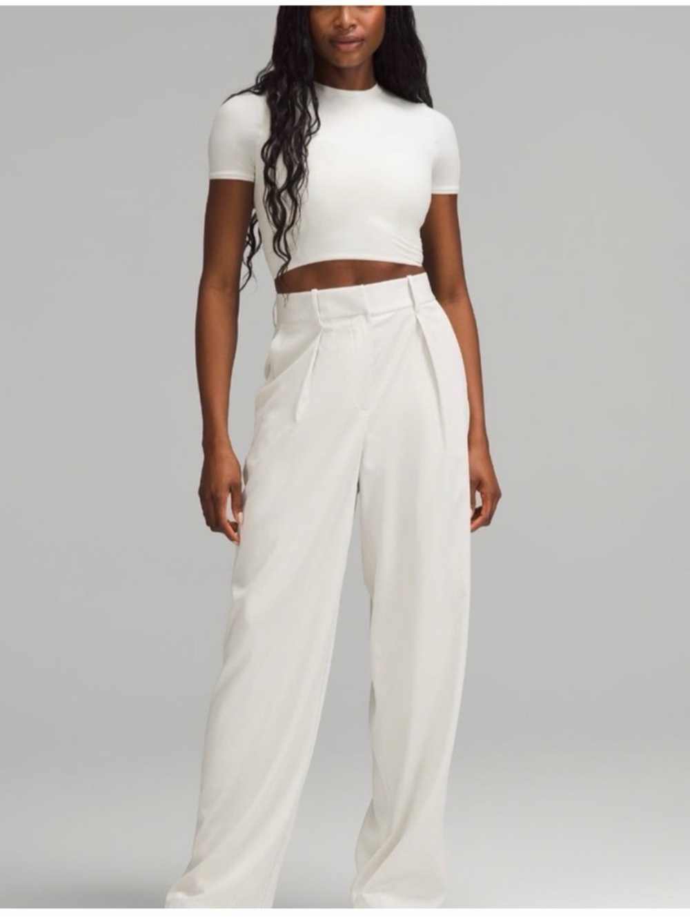 lululemon Pleat front High Rise Trouser in Bone